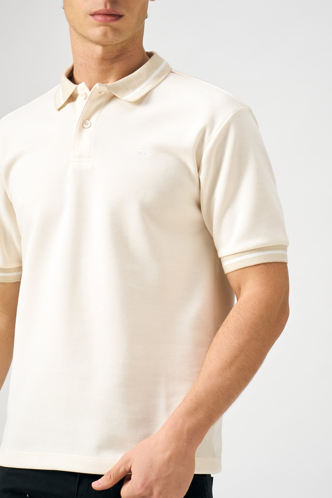 Pique Polo with Jacquard Collar