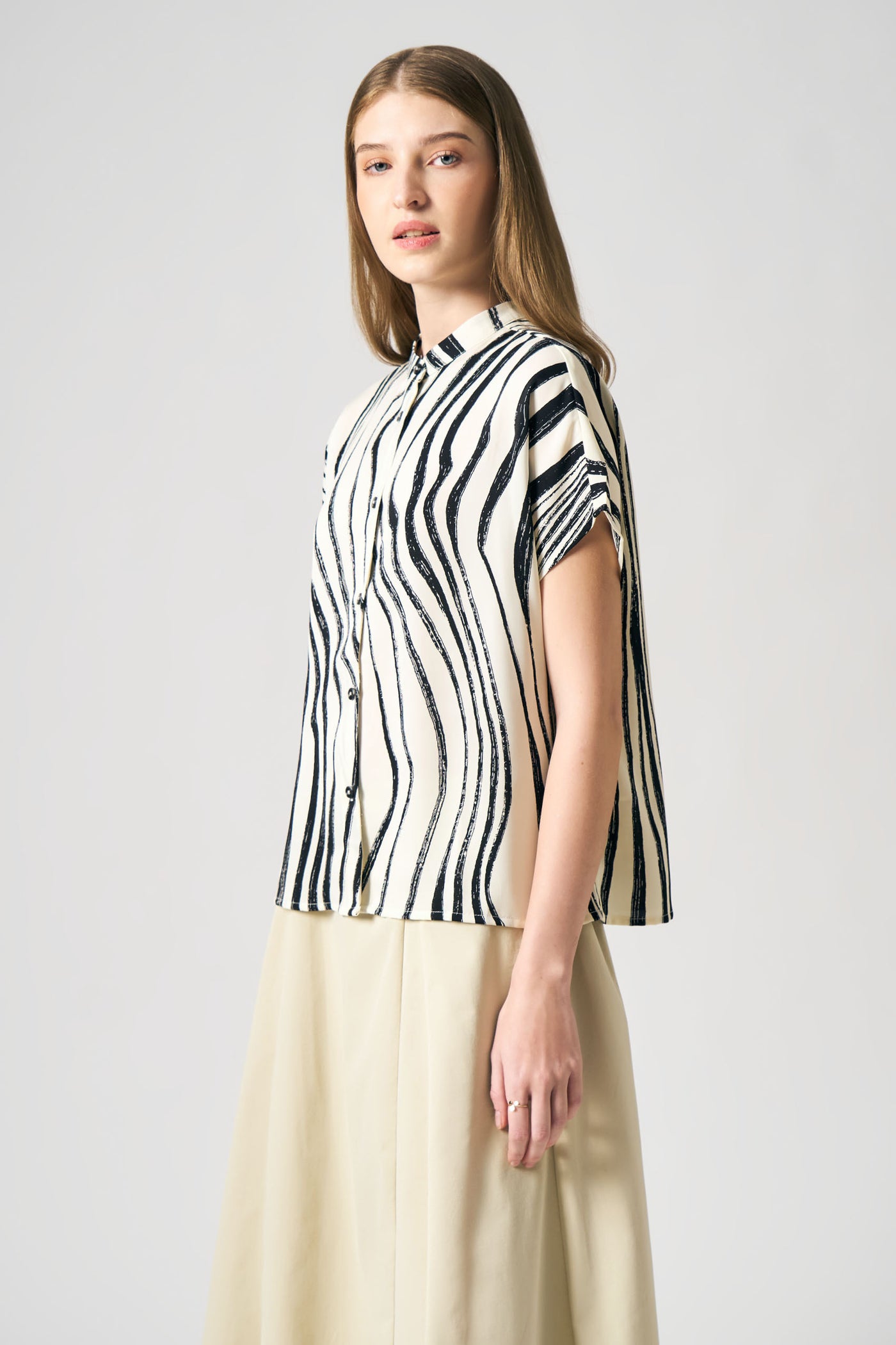 Printed Extended Sleeve Top