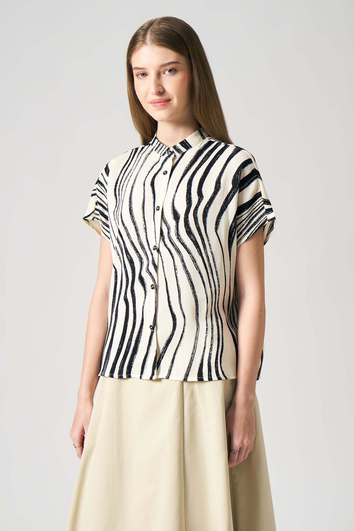 Printed Extended Sleeve Top