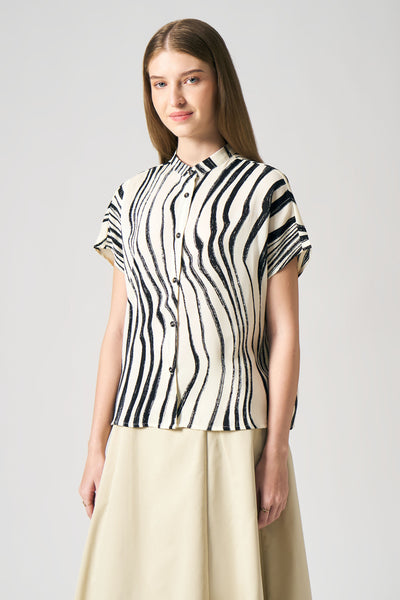 Printed Extended Sleeve Top