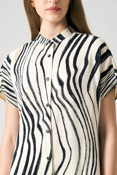 Printed Extended Sleeve Top