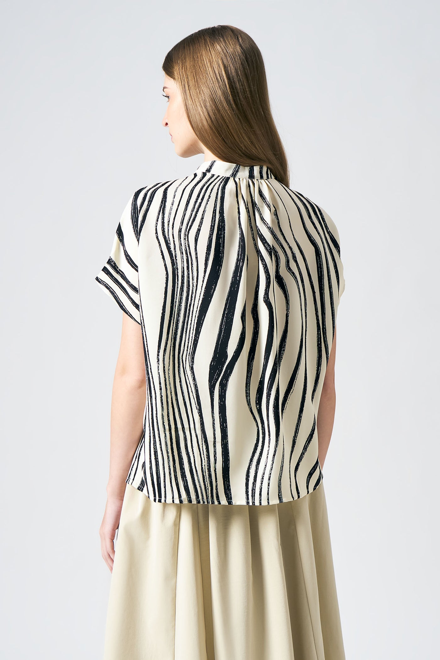 Printed Extended Sleeve Top