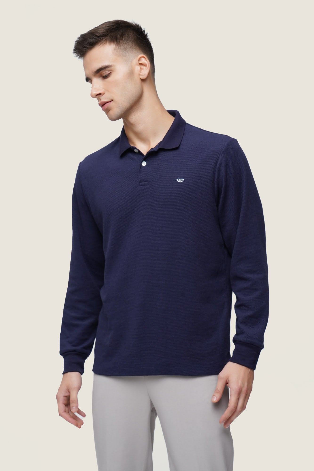 Lacoste long sleeve navy polo Clearance