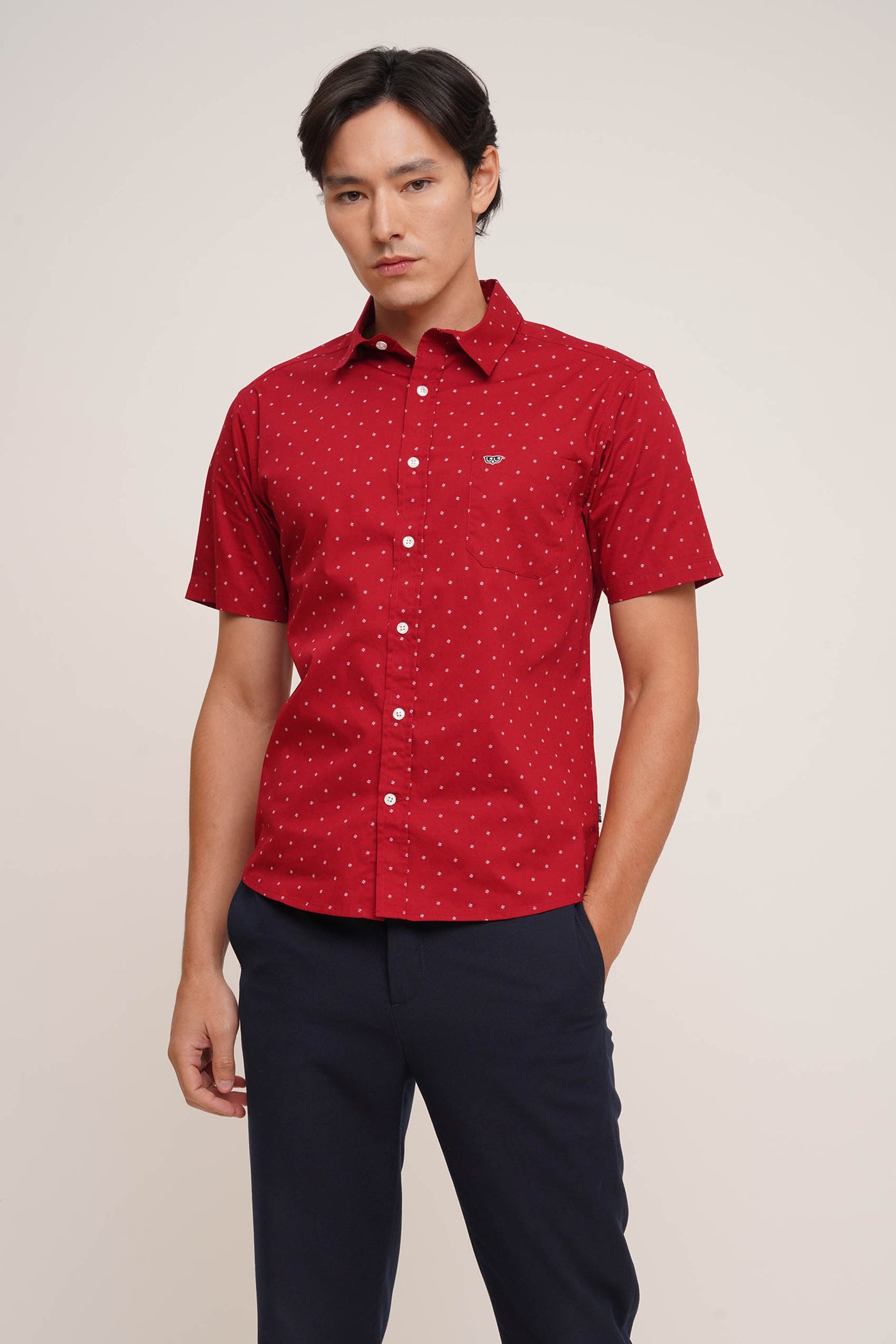 Regular Fit All Over Print Button Up Shirt
