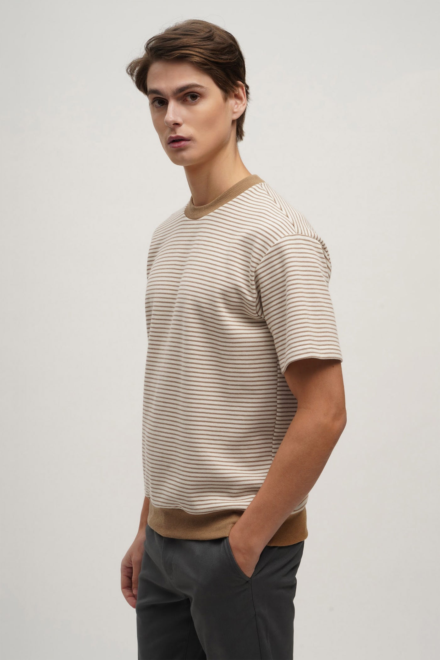 Textured Ringer Tee With Hemband